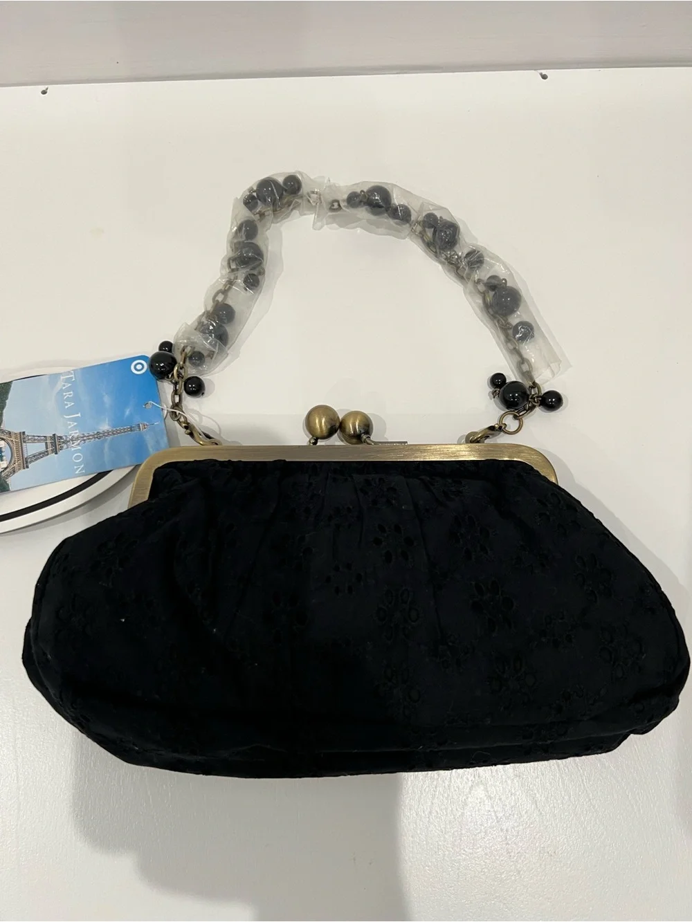 NWT Vintage Black Eyelet Tara Jarmon Bag